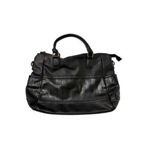 Black Faux Leather Chevron Detail Tote Bag Handbag Purse